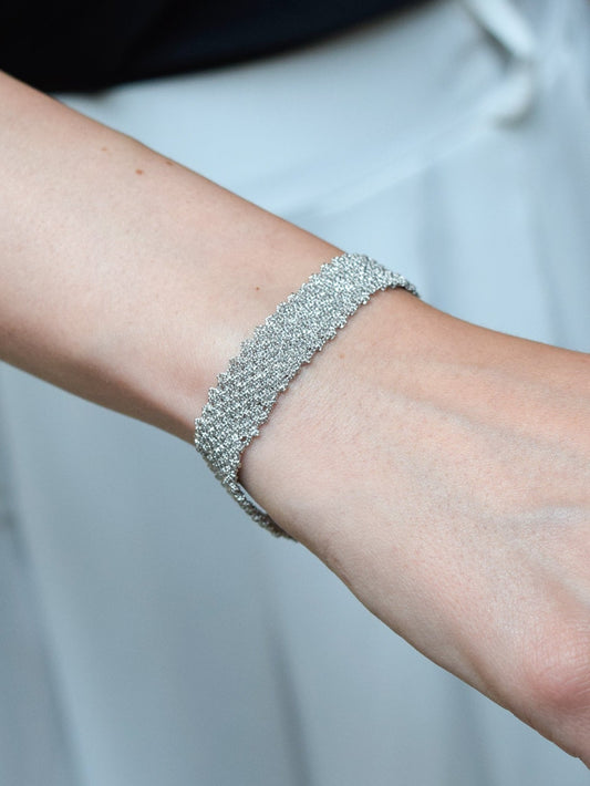 Bracciale fatto a mano argento 925 rodio 1 cm