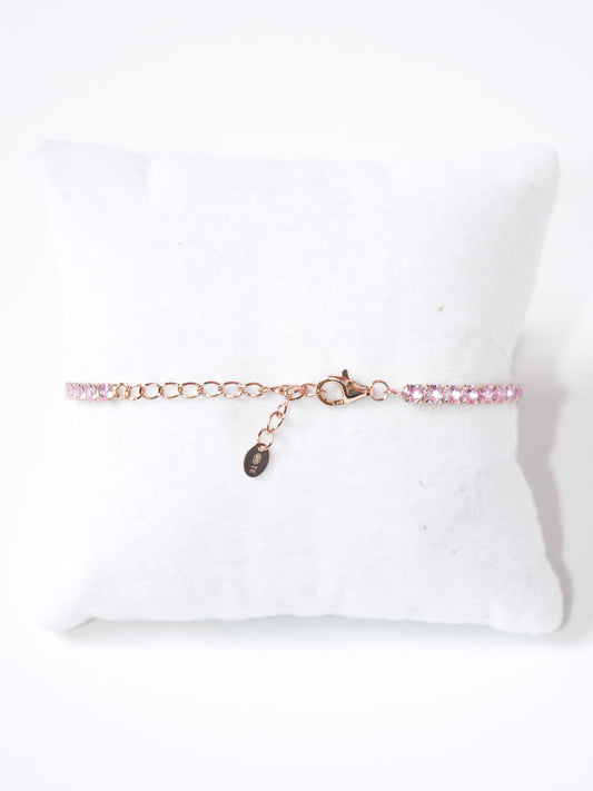 Bracciale Tennis Rosa con allungo