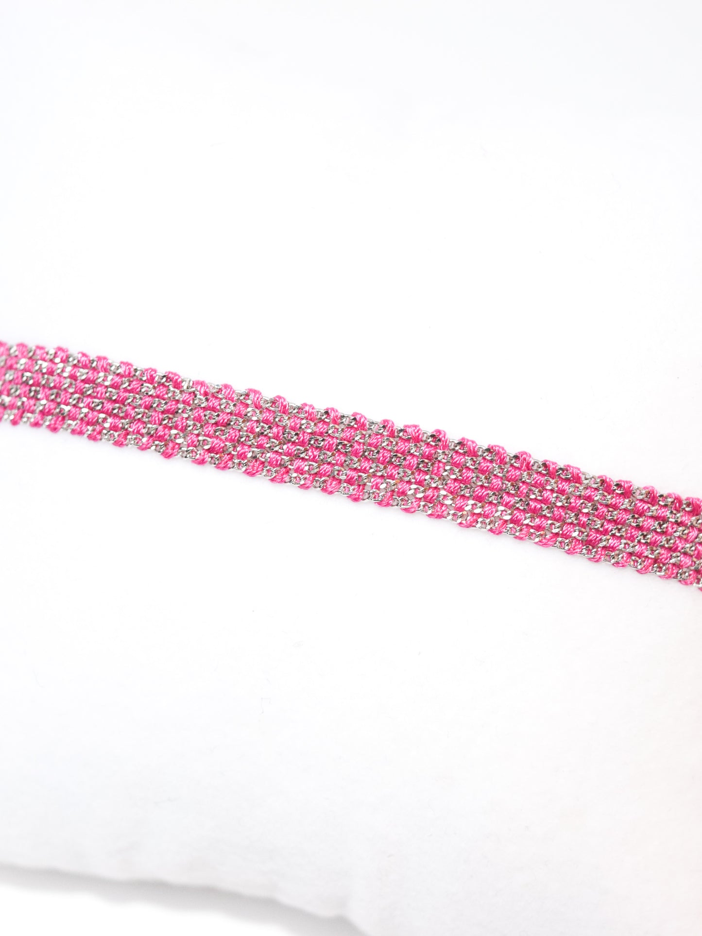 Bracciale fatto a mano in argento 925 Rodio 0,5 cm Rosa