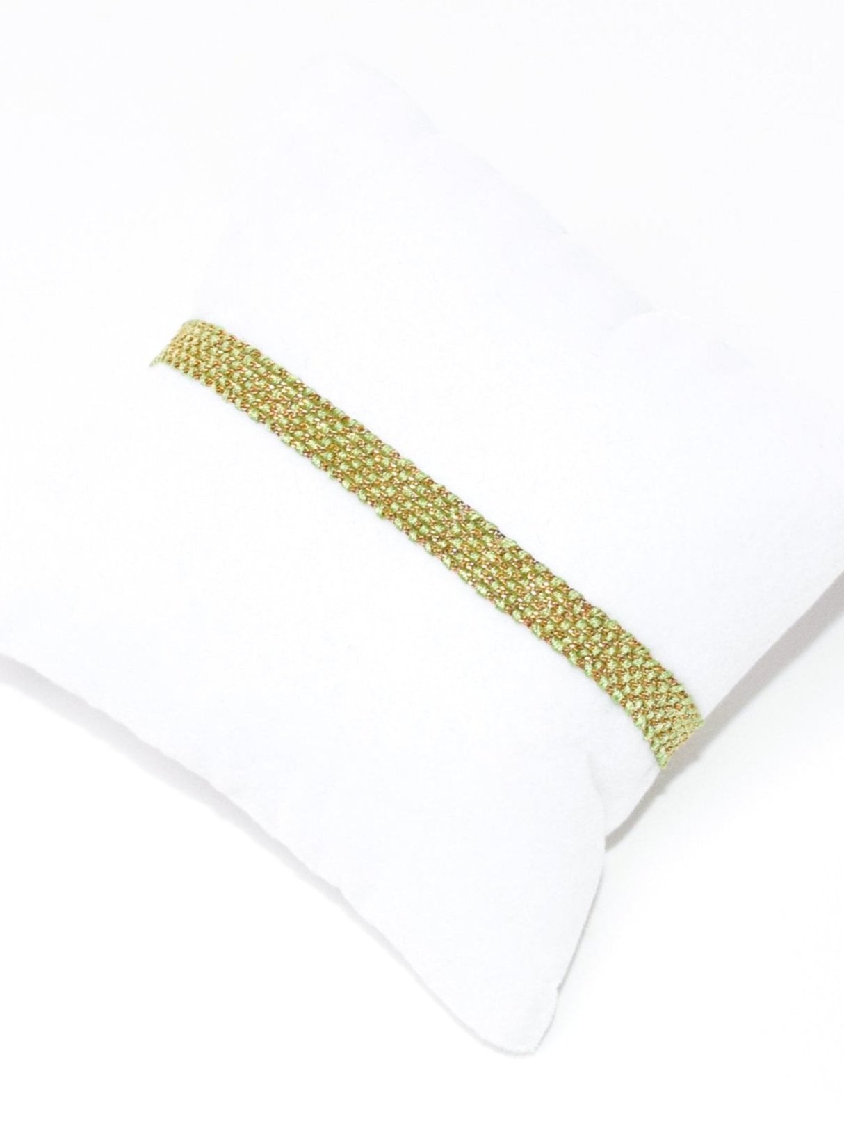 Bracciale fatto a mano in argento 925 placcato oro giallo 18kt  0,5 cm Verde