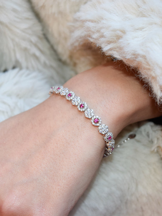 Bracciale Ginevra con zirconi fucsia