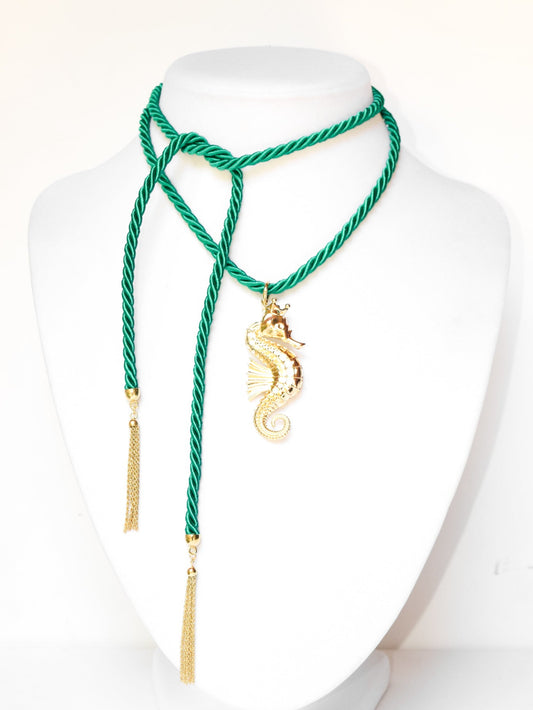 Collana Torsone con nappe e Cavalluccio Marino