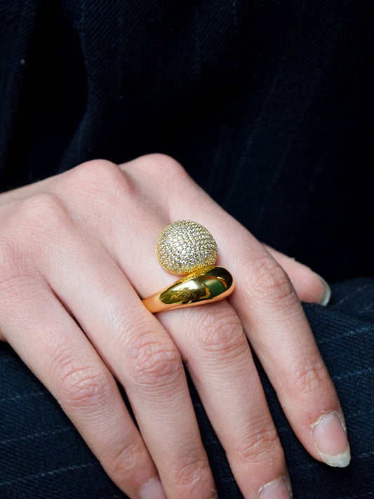 Anello Brass con Zirconi