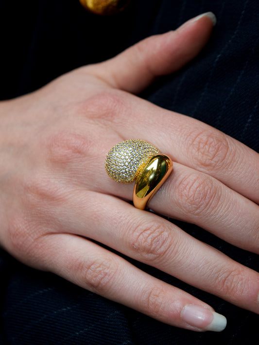 Anello Brass con Zirconi