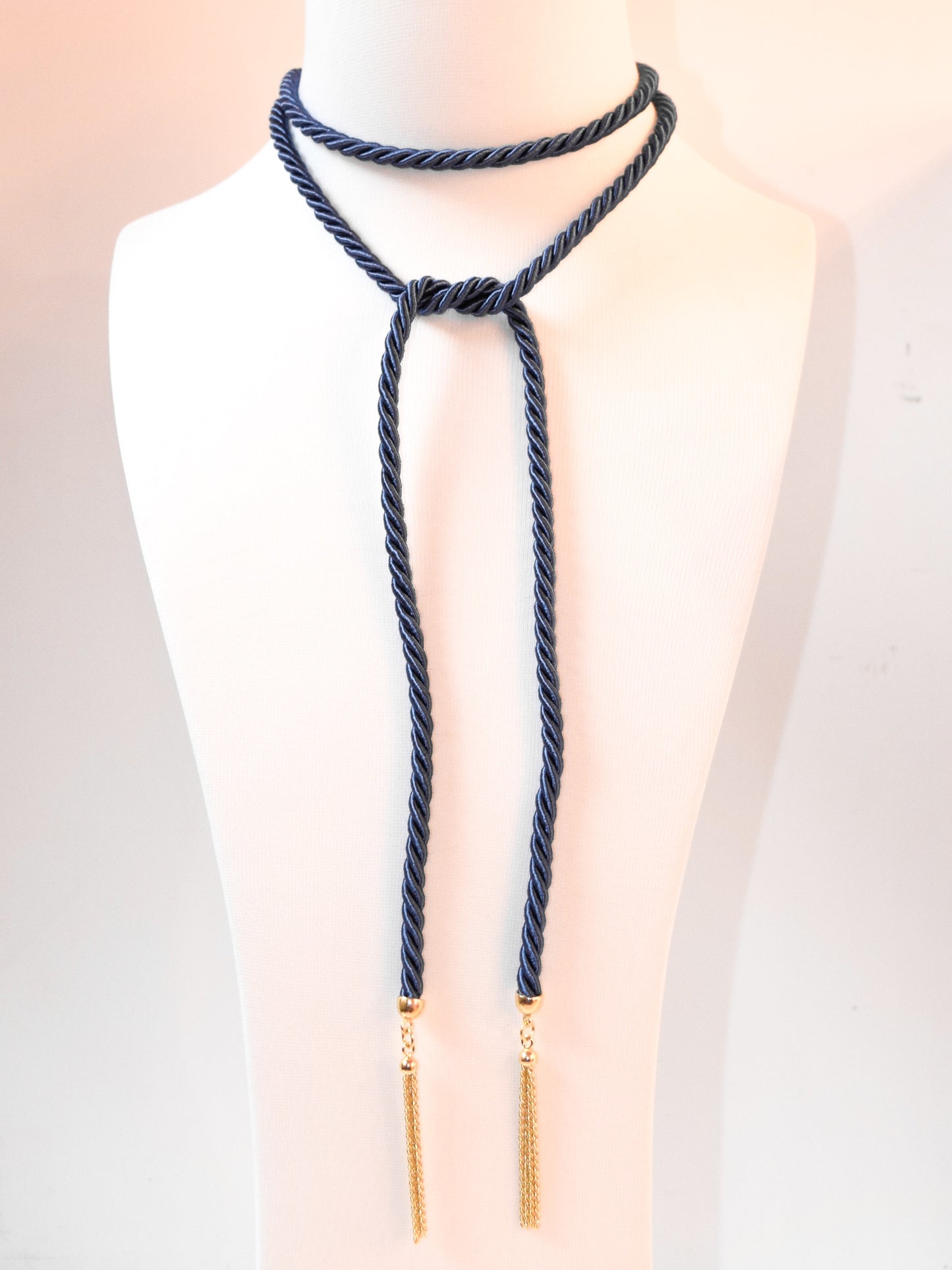 Collana Farfalla e Torsone Blu Jeans