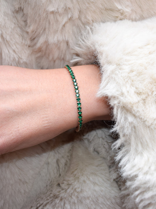 Bracciale Tennis Verde con allungo