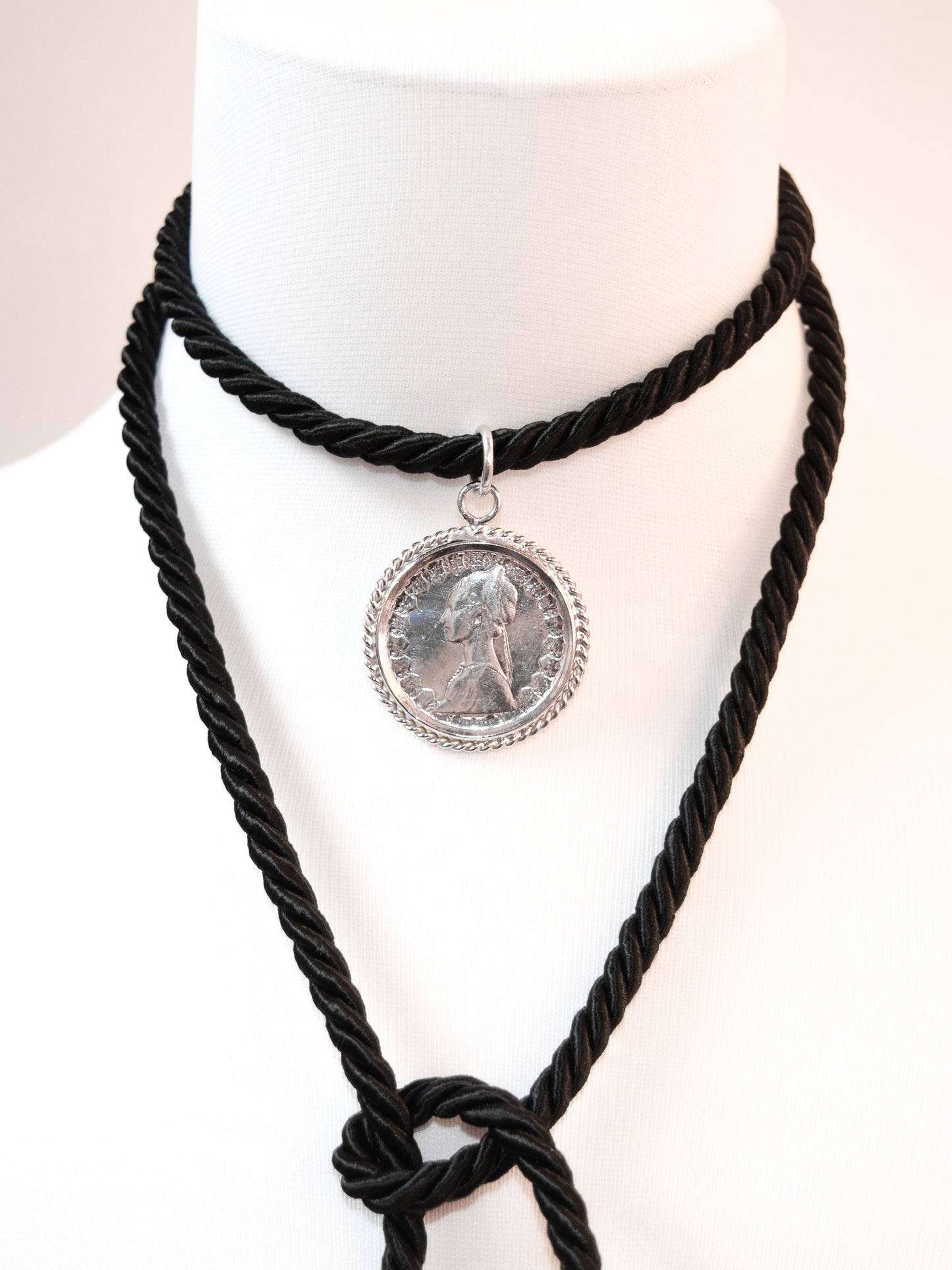 Collana Sterlina e Torsone Nero rodio