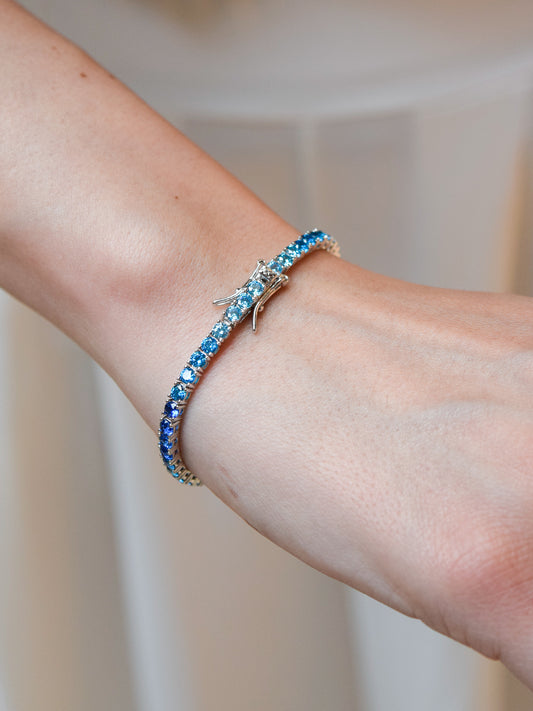 Bracciale Tennis Degradè Azzurro