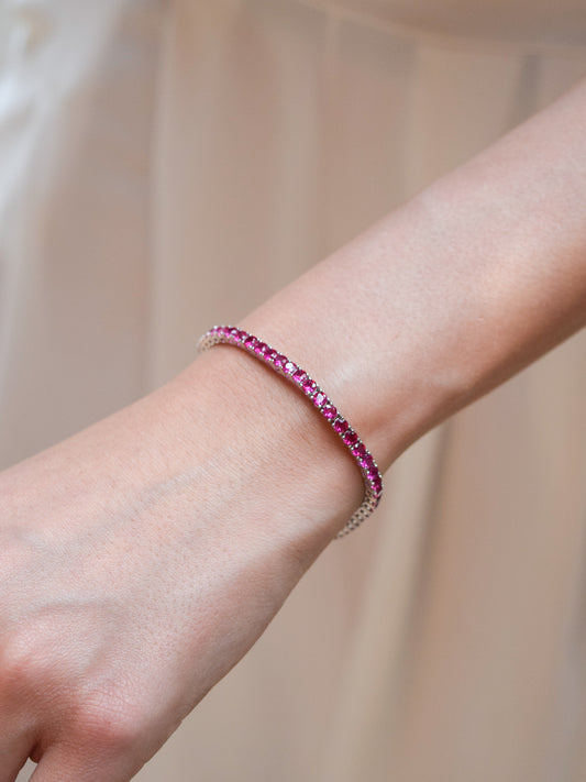 Bracciale Tennis Fucsia chisura di alta gioielleria