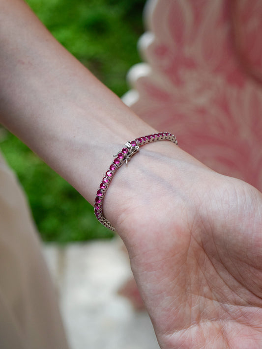 Bracciale Tennis Fucsia chisura di alta gioielleria