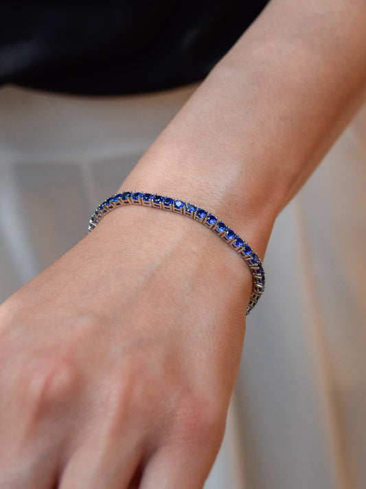 Bracciale Tennis Blu chisura di alta gioielleria