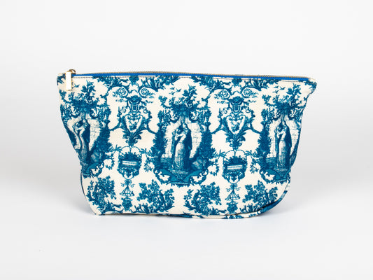 Pochette Grande Blu e Bianca – Toile de Jouy Bacio