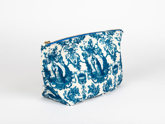 Pochette Grande Blu e Bianca – Toile de Jouy Bacio