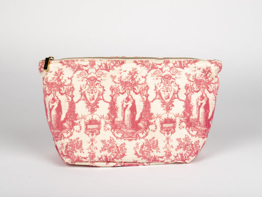 Pochette Grande Rosa e Bianca – Toile de Jouy Bacio