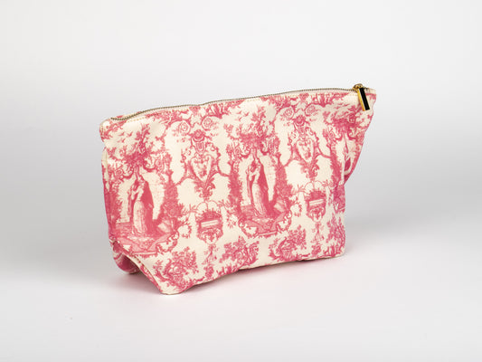 Pochette Grande Rosa e Bianca – Toile de Jouy Bacio