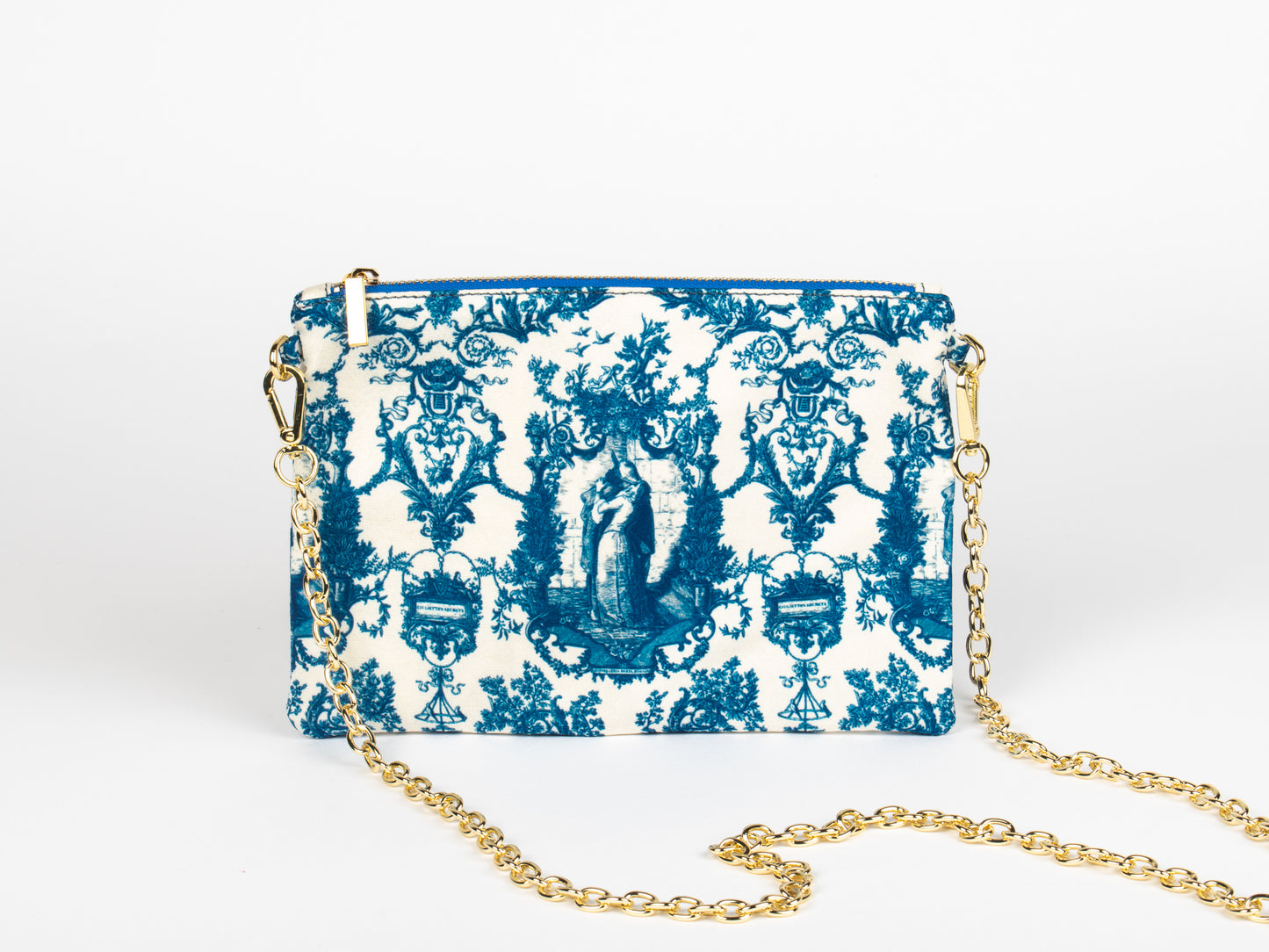 Tracolla Piatta Blu e Bianca – Toile de Jouy Bacio