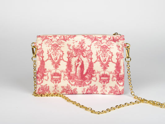 Tracolla Piatta Rosa e Bianca – Toile de Jouy Bacio