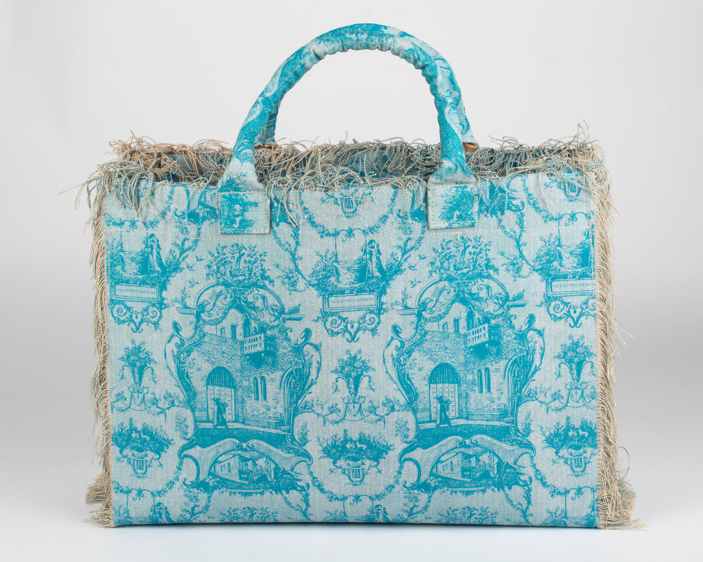 Borsa Tote Waterproof Celeste – Toile de Jouy Balcone