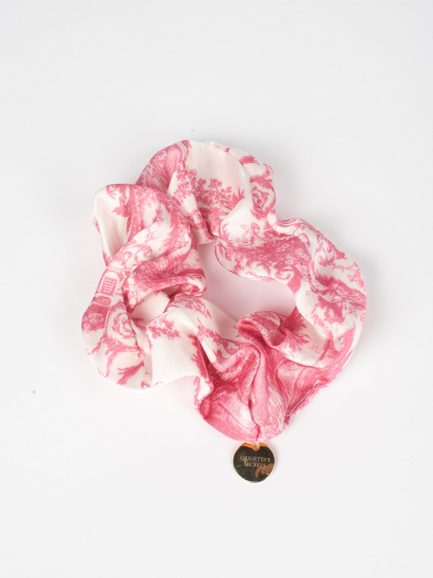 Scrunchie Rosa – Toile de Jouy Bacio