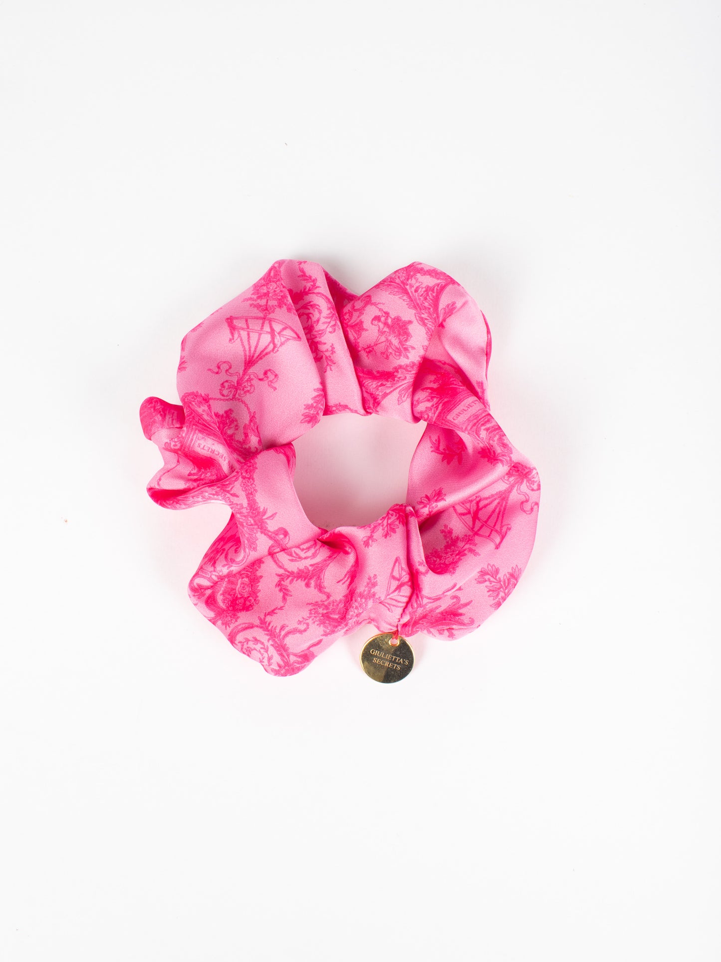 Scrunchie Fucsia – Toile de Jouy Bacio