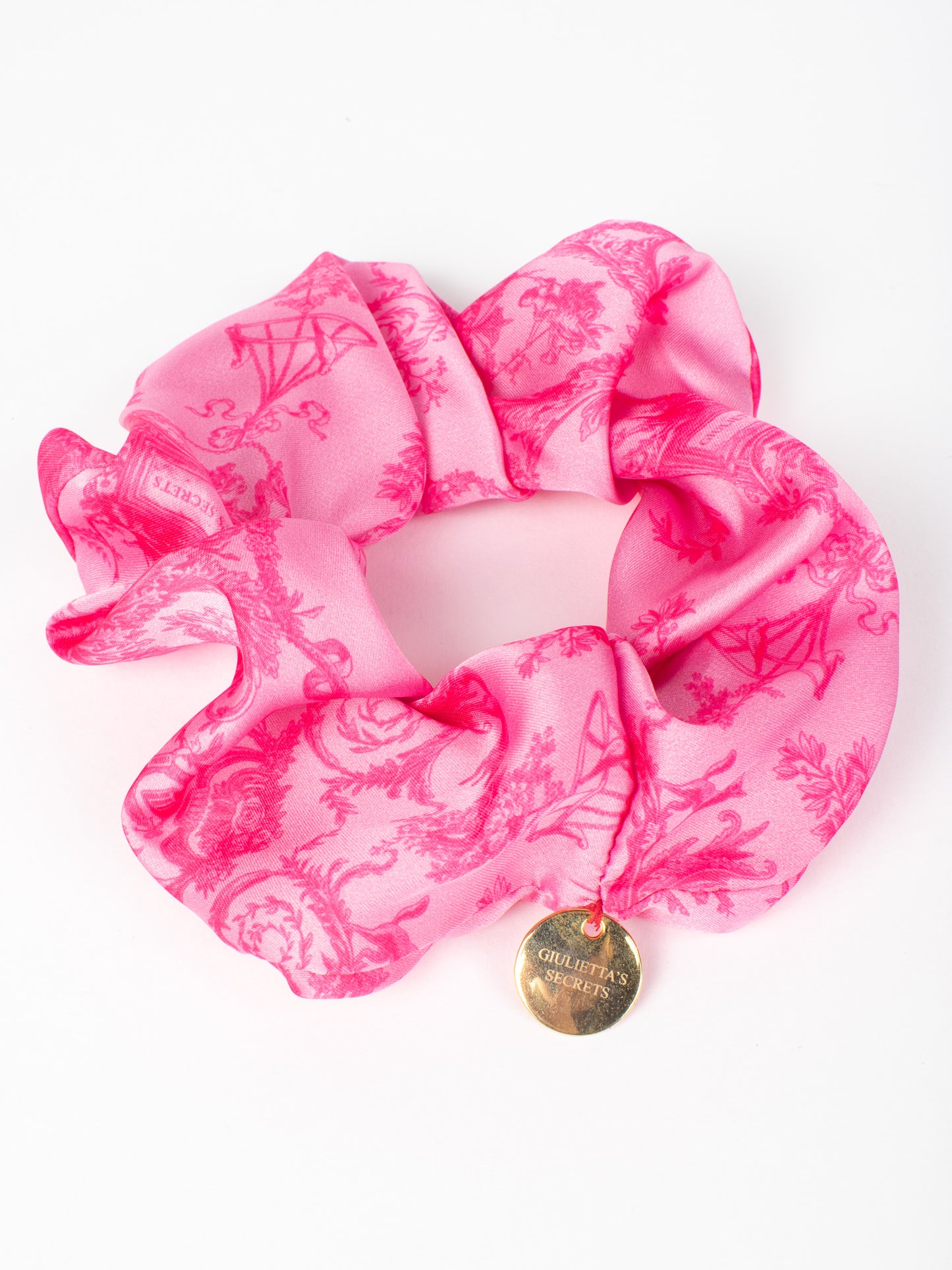 Scrunchie Fucsia – Toile de Jouy Bacio