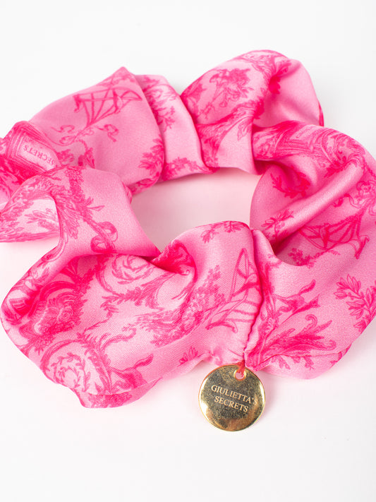 Scrunchie Fucsia – Toile de Jouy Bacio