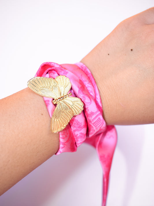 Combo Twilly Fucsia con Farfalla – Toile de Jouy Bacio