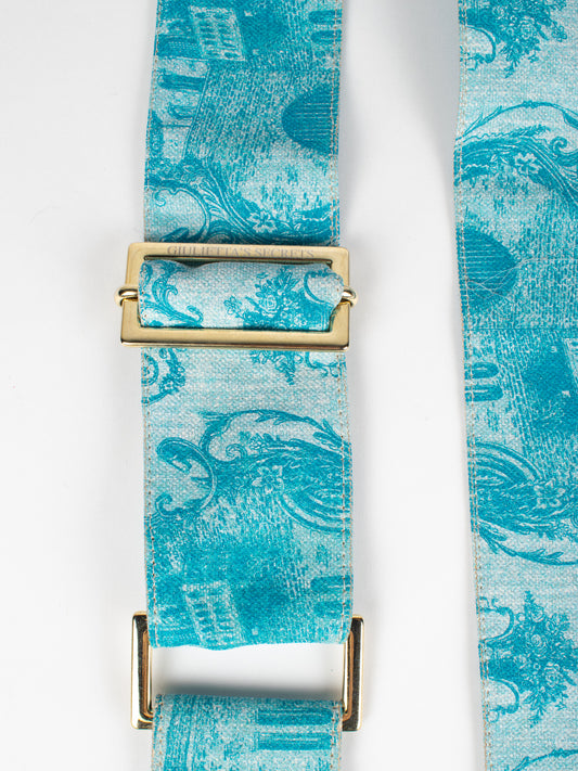 Tracolla Waterproof Celeste - Toile de Jouy Balcone