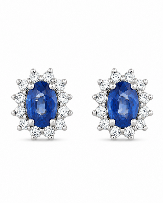 Orecchini Zaffiri 0,96ct e Diamanti 0,20ct
