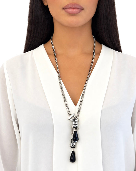 Collana realizzata a mano in Acciaio e Onice