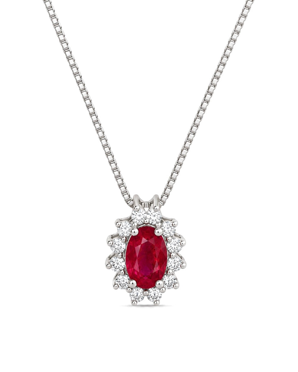 Collana Rubino 0,48ct e Diamanti 0,10ct