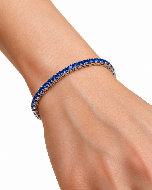 Bracciale Tennis Blu chisura di alta gioielleria