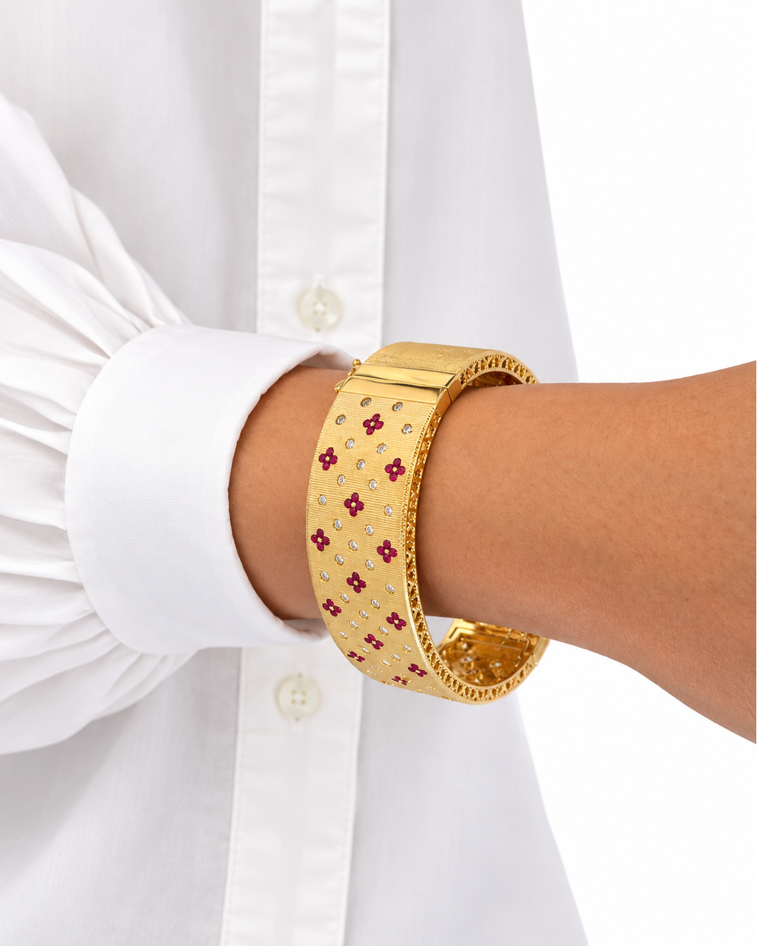 Bracciale Laura Fucsia in Brass dorato
