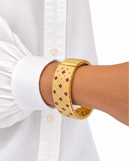 Bracciale Laura Fucsia in Brass dorato