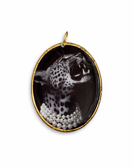 Pendente con Ghepardo Bianco e Nero