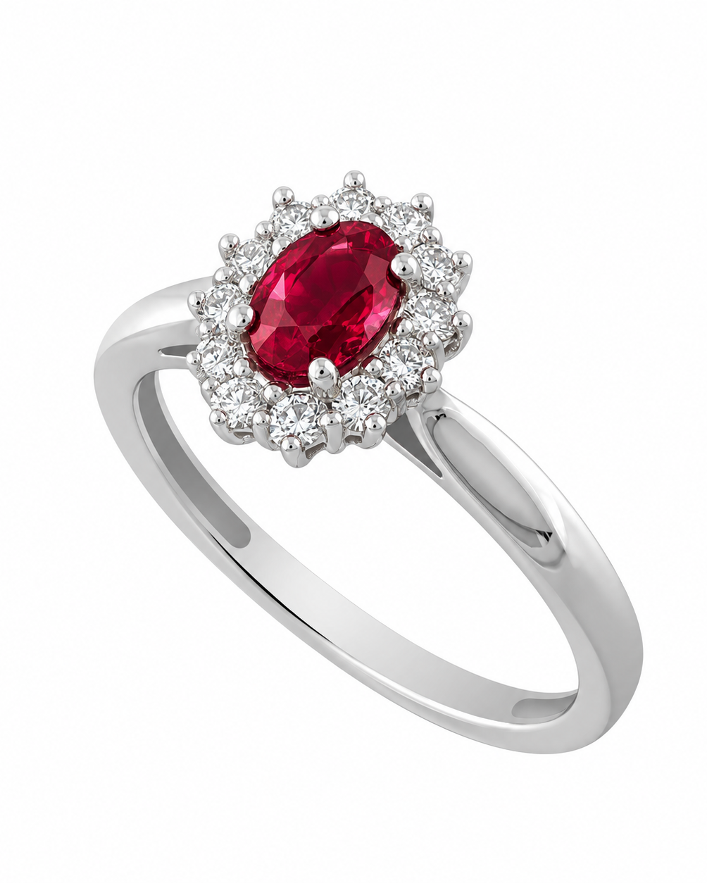 Anello Rubino 0,50ct - 0,55ct e Diamanti 0,23ct Scelto da Giulia De Lellis
