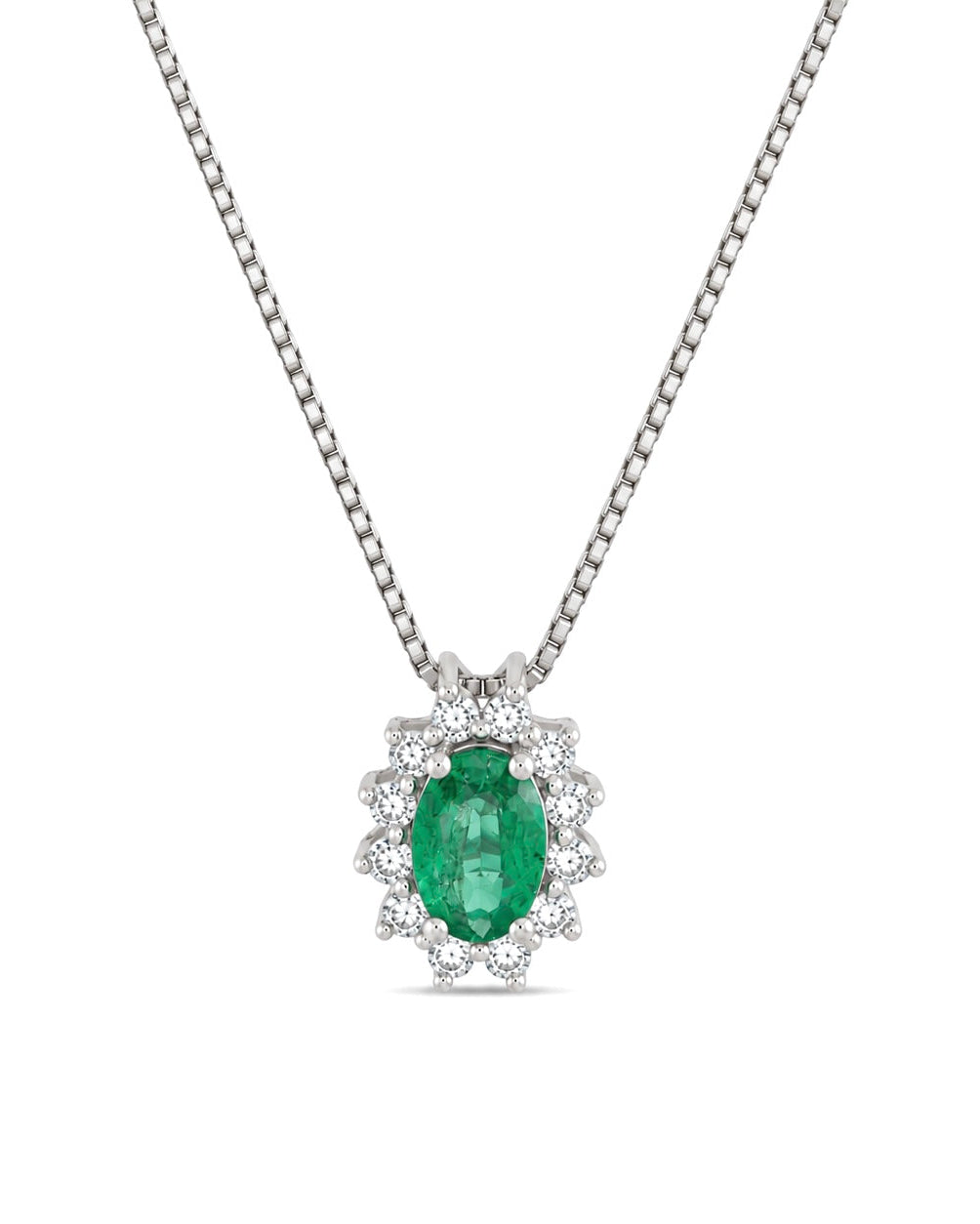 Collana Smeraldo 0,42ct e Diamanti 0,10ct
