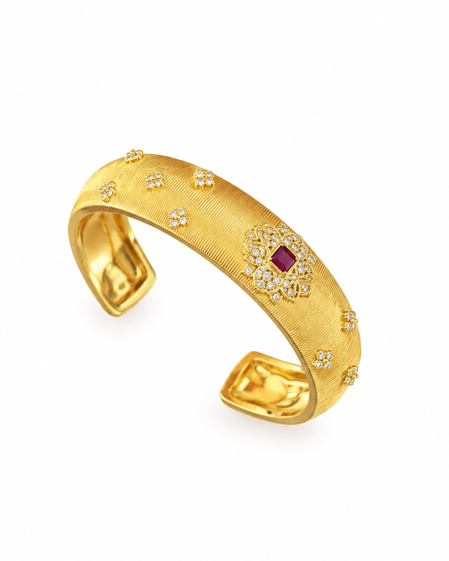 Bracciale Vittoria Fucsia in Brass dorato