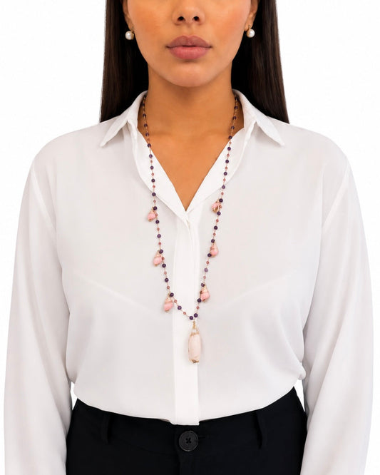 Collana con Zirconi e Charms Conchiglie
