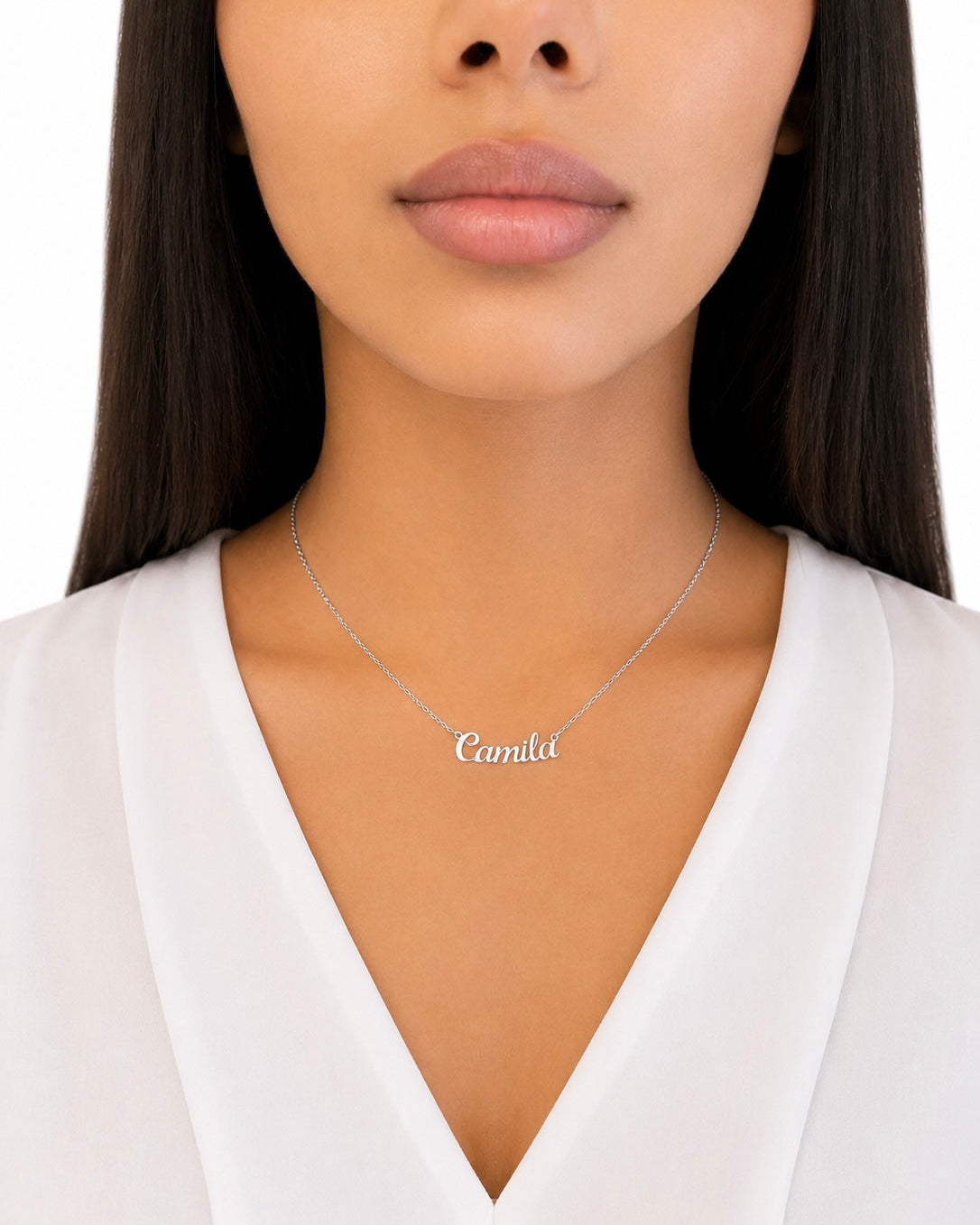 Girocollo personalizzato nome in argento 925 rodio