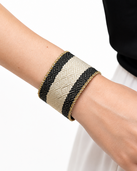 Bracciale fatto a mano Bianco e Nero