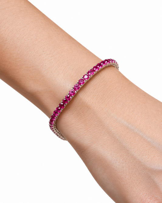 Bracciale Tennis Fucsia chisura di alta gioielleria