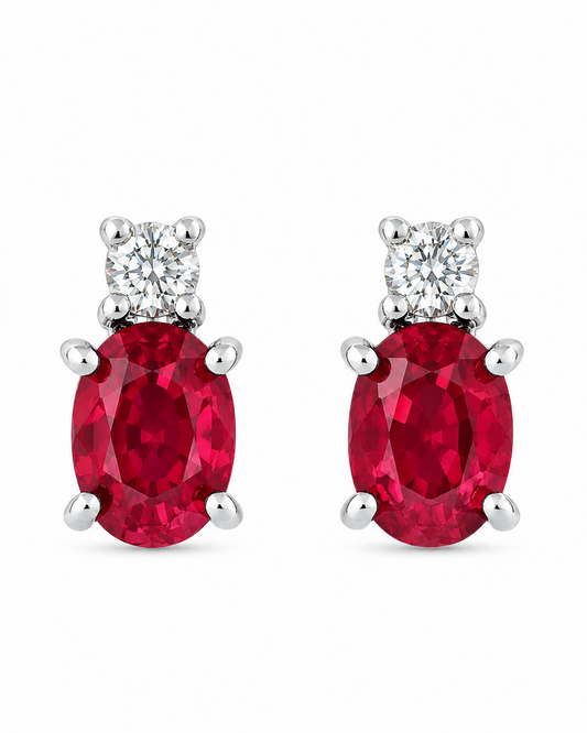 Orecchini Rubini 0,36ct e Diamanti 0,04ct