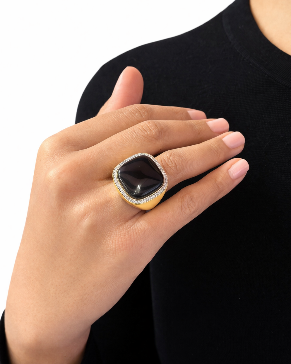 Anello Black in Brass placcato oro giallo 18kt