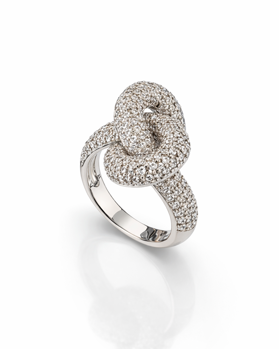 Anello Brass Nodo rodio