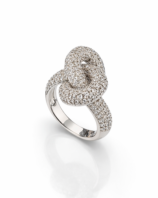 Anello Brass Nodo rodio