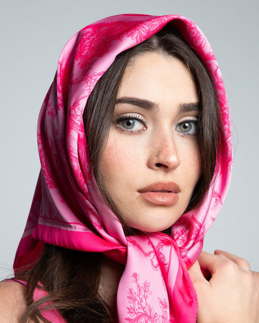 Foulard – Toile de Jouy Fucsia