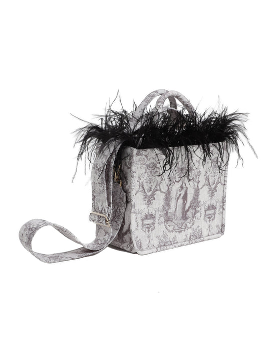 Borsa Petite – Toile de Jouy piume grigia