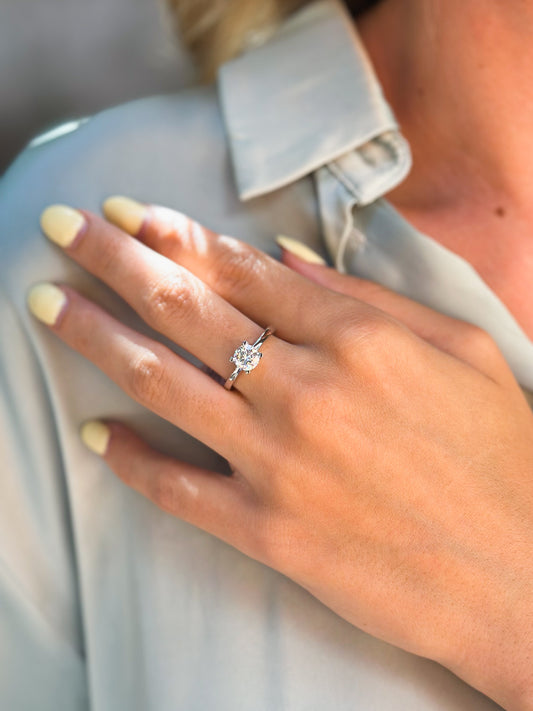 Anello Moissanite Solitario ct 0,65