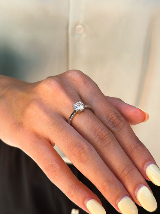 Anello Moissanite Solitario ct 0,70